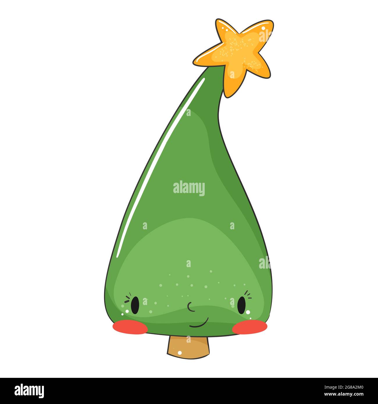 Cute christmas tree in doodle style. Vector illustration Stock Vector ...