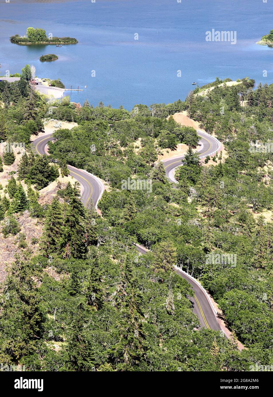 Rowena Crest Loops Historic Scenic Columbia River Highway Stock