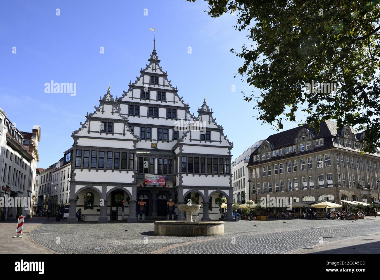 Das Rathaus in Paderborn, NRW, Innenstadt, The town hall in Paderborn, North Rhine-Westphalia, city center Stock Photo