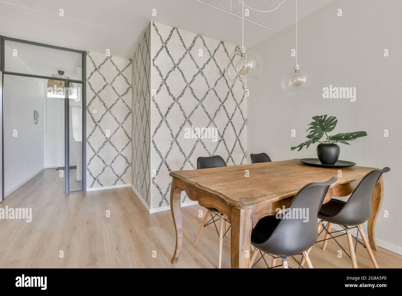 Interior design of bright and beautiful dining room Stock Photo - Alamy