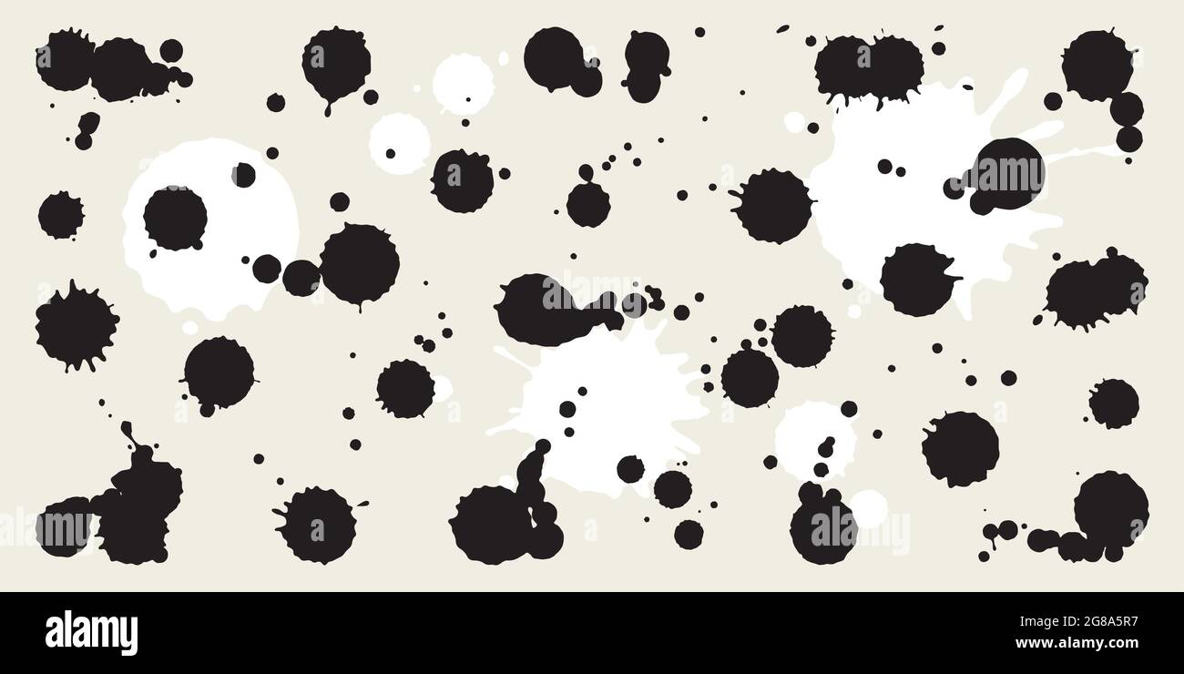 Ink blots. Paint spots and splashes vector set Stock Vector Image & Art