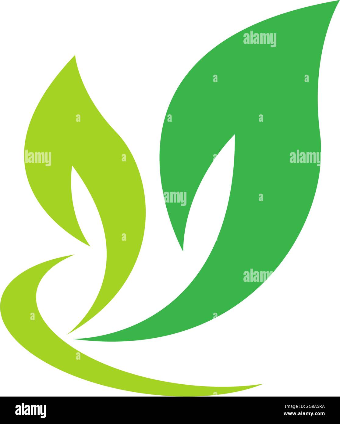 Green leaf, natural leaf icon logo design template vector Stock Vector ...