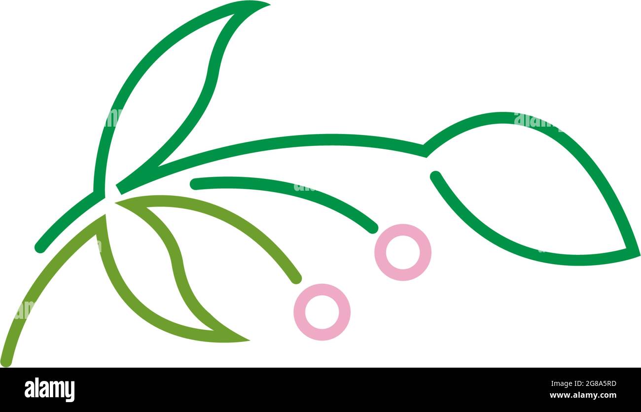 Green leaf, natural leaf icon logo design template vector Stock Vector ...
