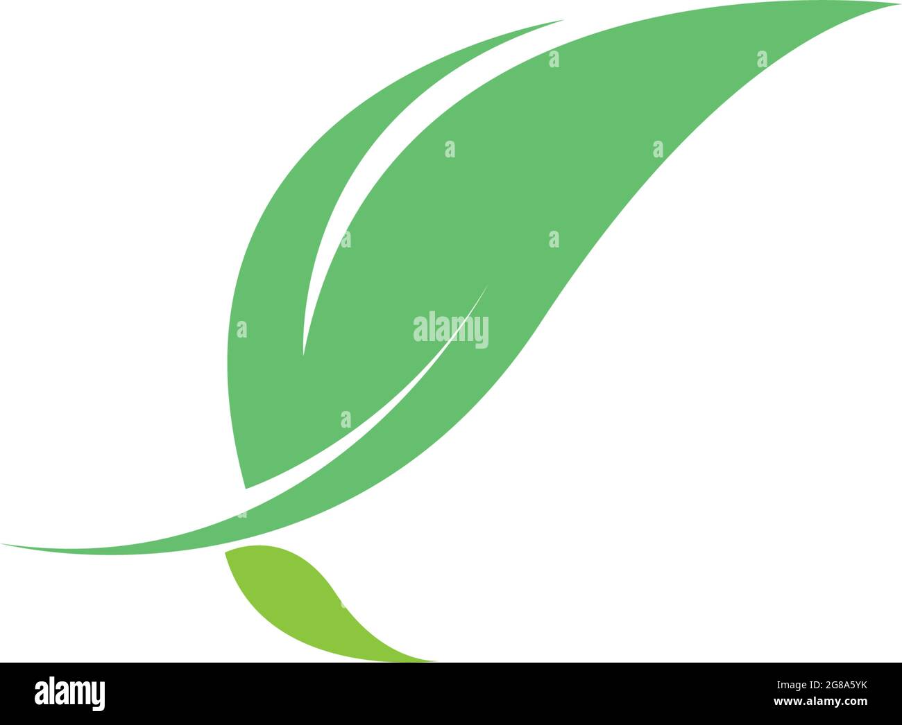 Green leaf, natural leaf icon logo design template vector Stock Vector ...