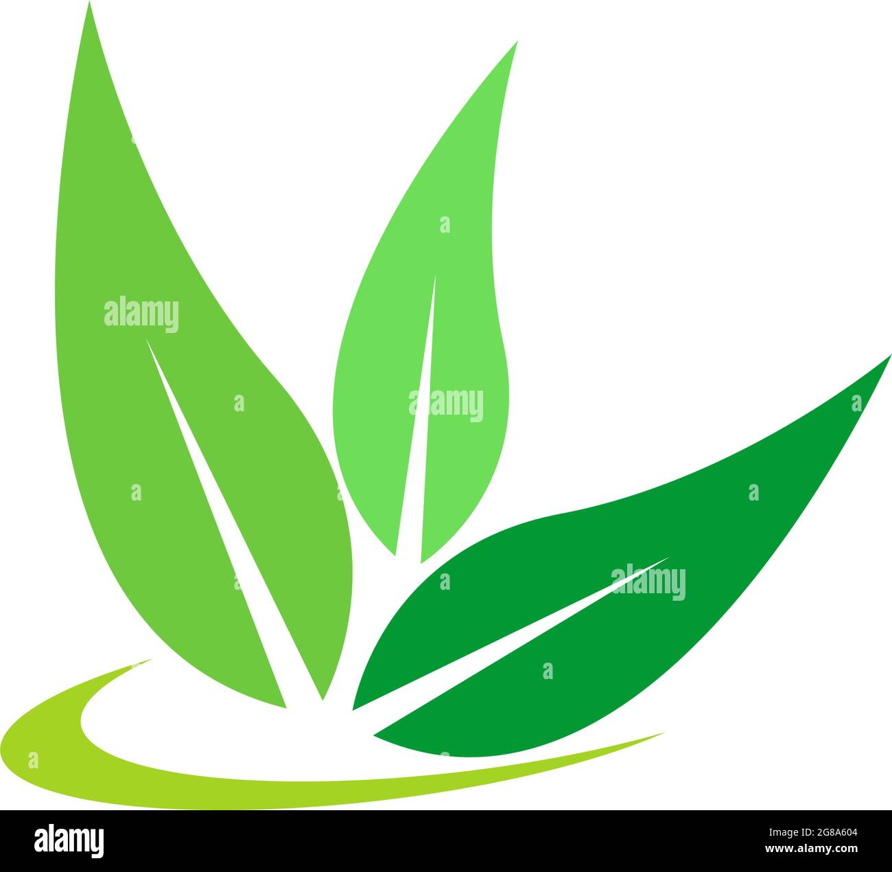 Green leaf, natural leaf icon logo design template vector Stock Vector ...