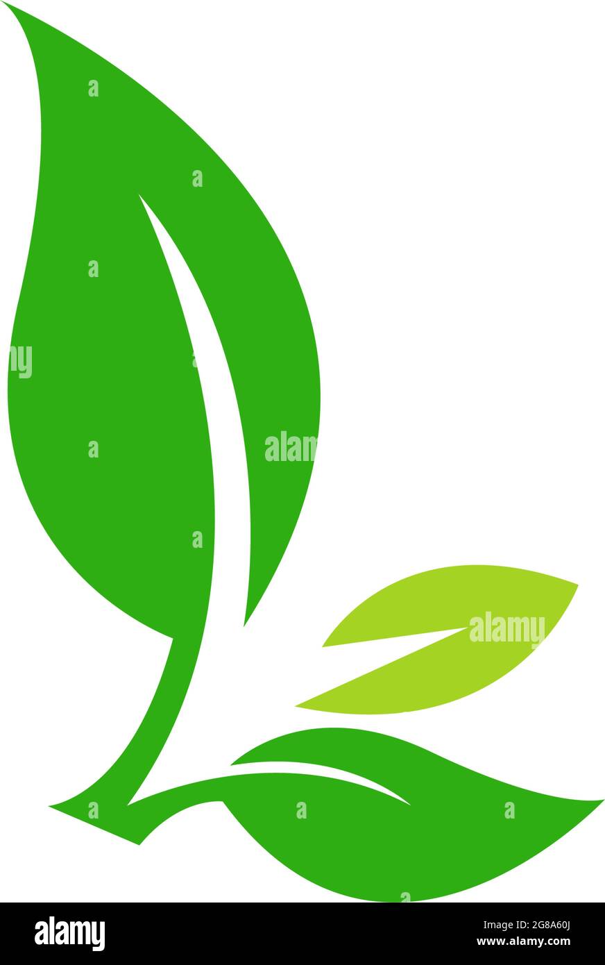 Green leaf, natural leaf icon logo design template vector Stock Vector ...