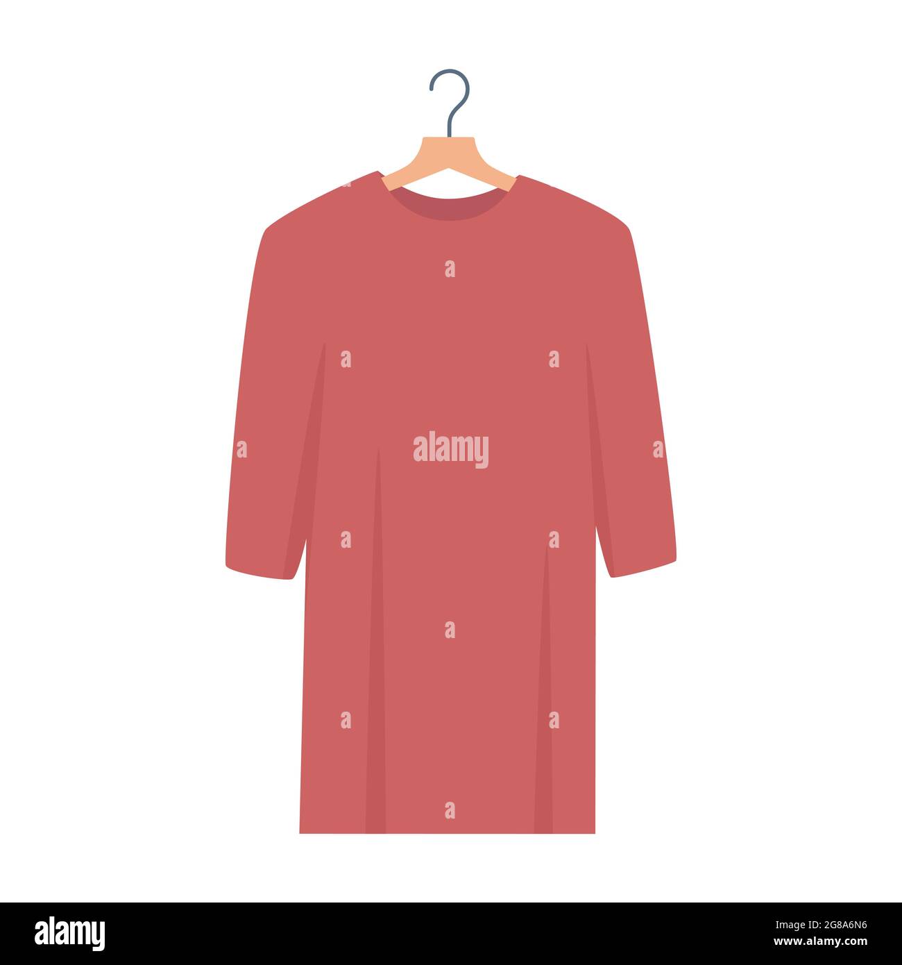 Tunic with hanger, casual clothing, shirt. Vector illustration in flat style Stock Vector