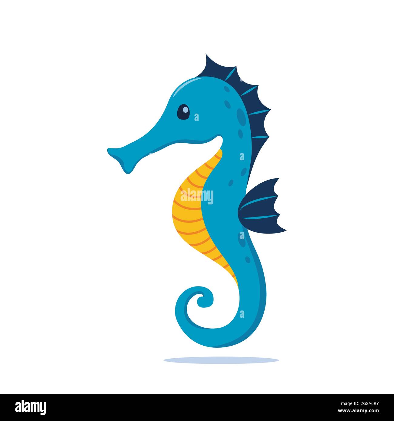 Cute cartoon blue seahorse, Isolated flat style vector illustration Stock  Vector Image & Art - Alamy