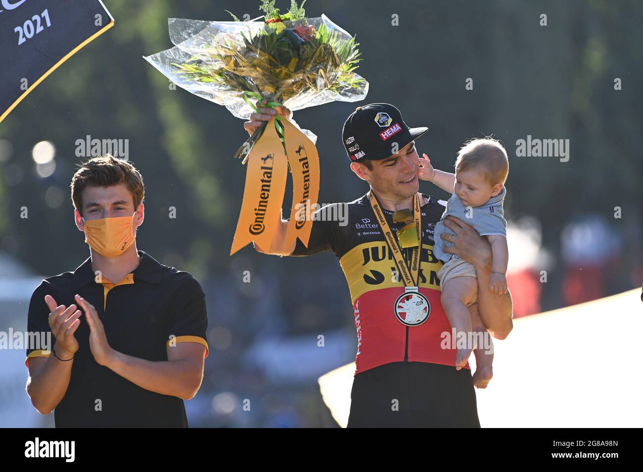 VAN AERT Wout (BEL) of JUMBO - VISMA wins the Stage 21 in a sprint finish for the final day of racing in the Tour de France, Sunday 18th July, 2021. Photo credit should read:Pete Goding/GodingImages Stock Photo