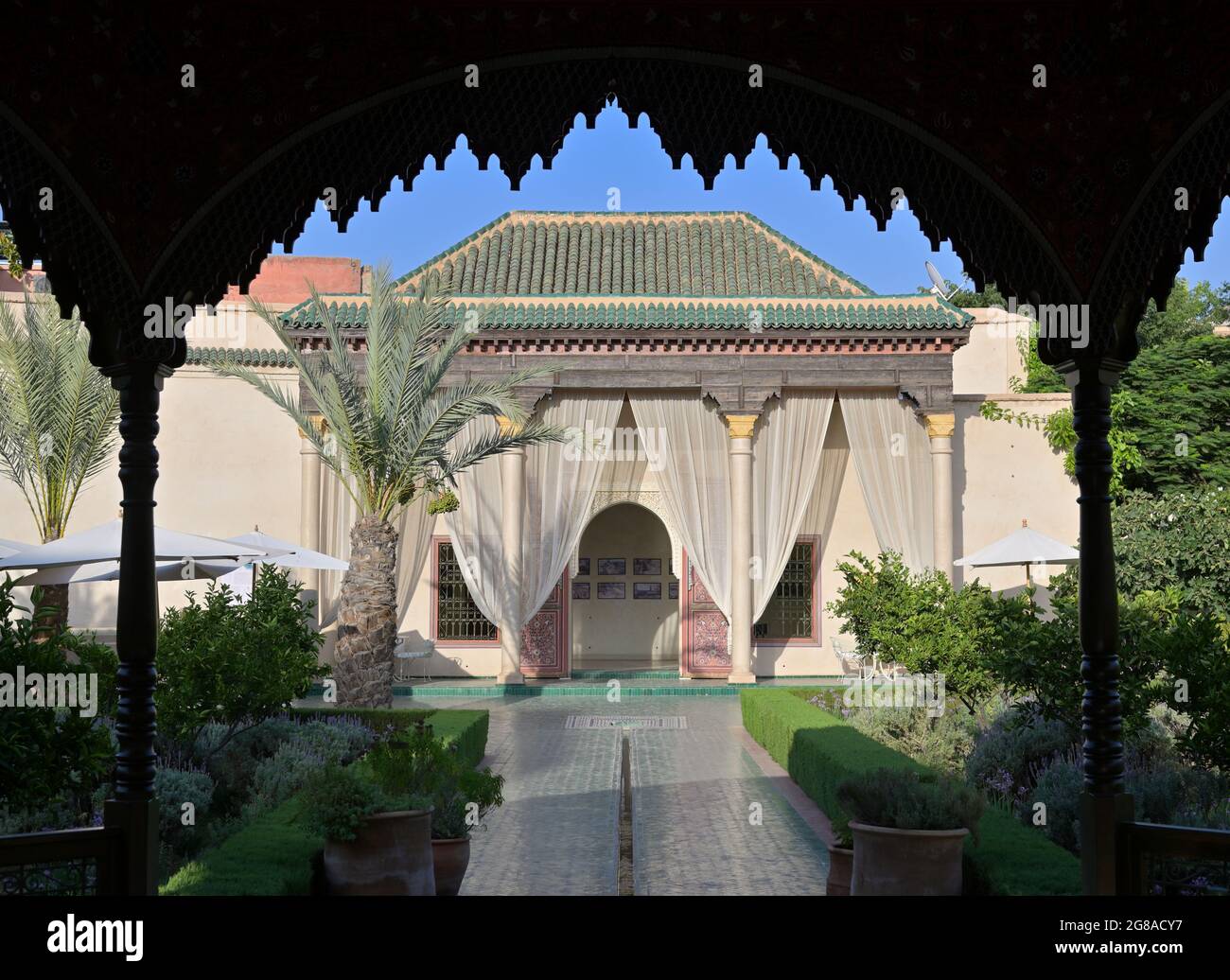 Le Jardin Secret / The Secret Garden - a 19th century palace with traditional islamic gardens, Marrakesh MA Stock Photo