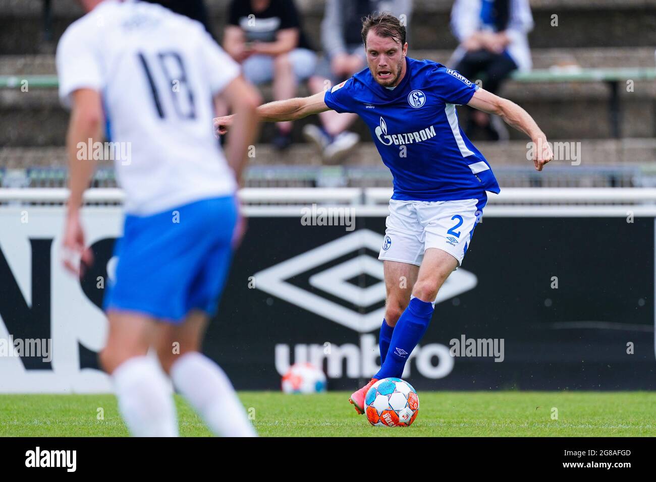 GELSENKIRCHEN, GERMANY - JULY 16: Thomas Ouwejan of Schalke 04 during the Club Friendly match between FC Schalke 04 and Vitesse at Parkstadion on July 16, 2021 in Gelsenkirchen, Germany (Photo by Joris Verwijst/Orange Pictures) Stock Photo