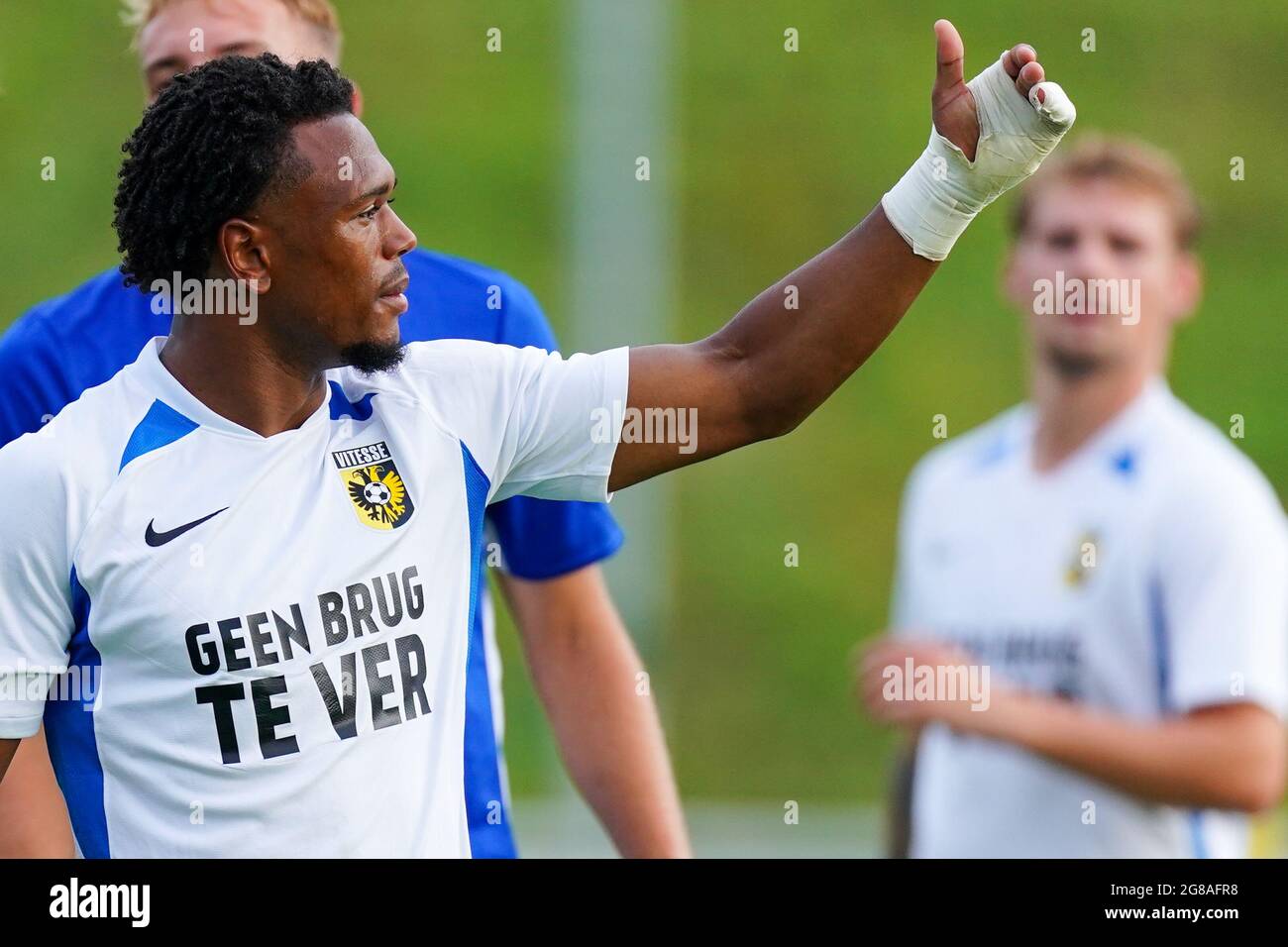 GELSENKIRCHEN, GERMANY - JULY 16: Lois Openda of Vitesse during the Club Friendly match between FC Schalke 04 and Vitesse at Parkstadion on July 16, 2021 in Gelsenkirchen, Germany (Photo by Joris Verwijst/Orange Pictures) Stock Photo