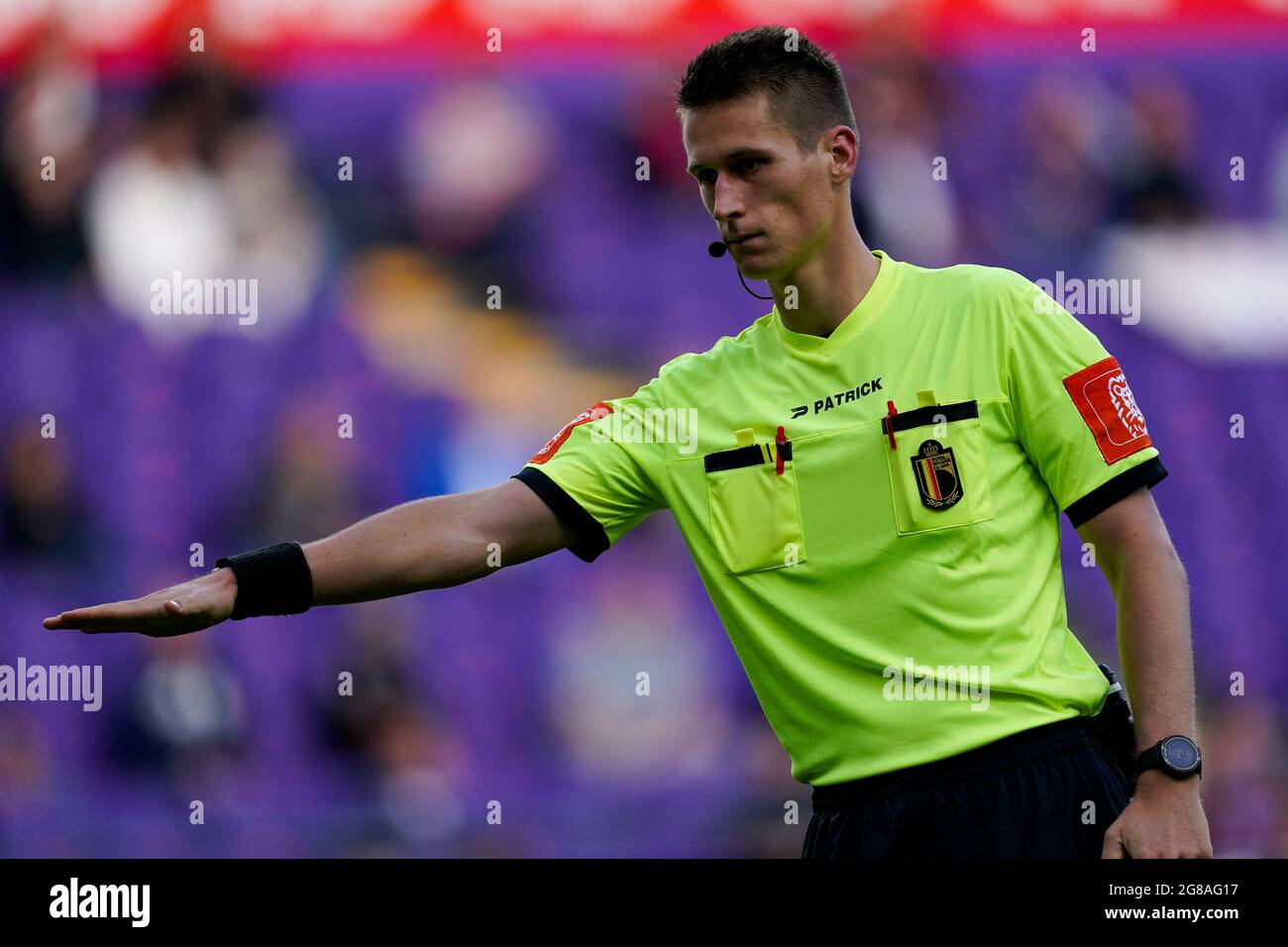 BRUSSEL, NETHERLANDS - JULY 16: referee Simon Bourdeaud Hui during the Club  Friendly match between Anderlecht and