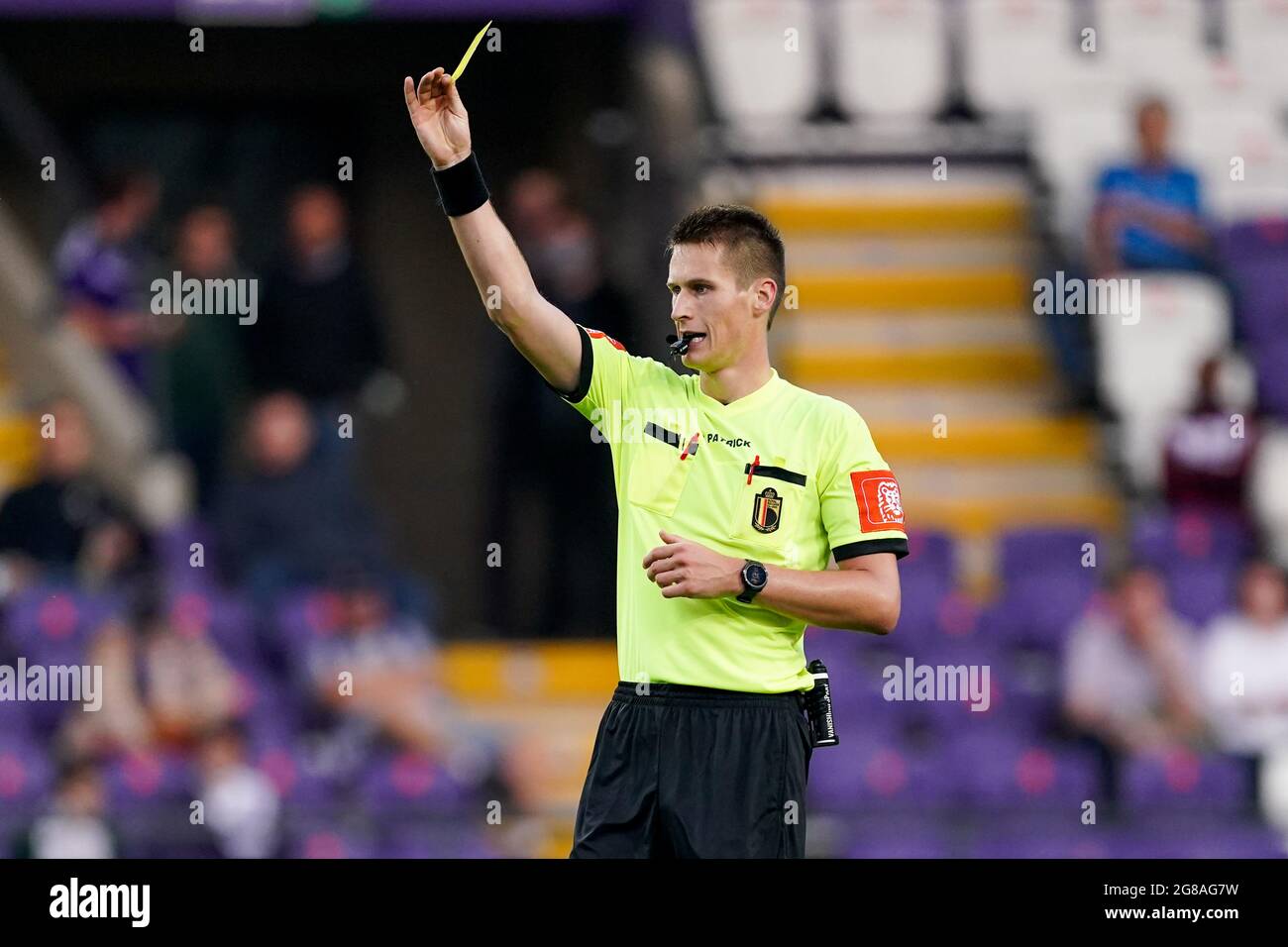 BRUSSEL, NETHERLANDS - JULY 16: referee Simon Bourdeaud Hui during the Club  Friendly match between Anderlecht and