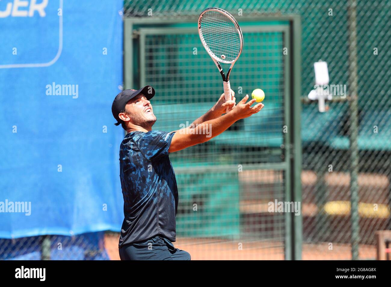 AMERSFOORT, NETHERLANDS - JULY 17: Goncalo Oliveira (POR) during the Van  Mossel KIA Dutch Open at Tennisvereniging ATLA on July 17, 2021 in  Amersfoort, Netherlands (Photo by Hans van der Valk/Orange Pictures