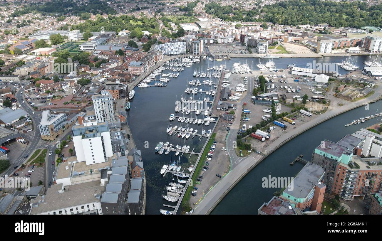 Ipswich Waterfront Suffolk UK marina and apartments aerial image Stock Photo Alamy