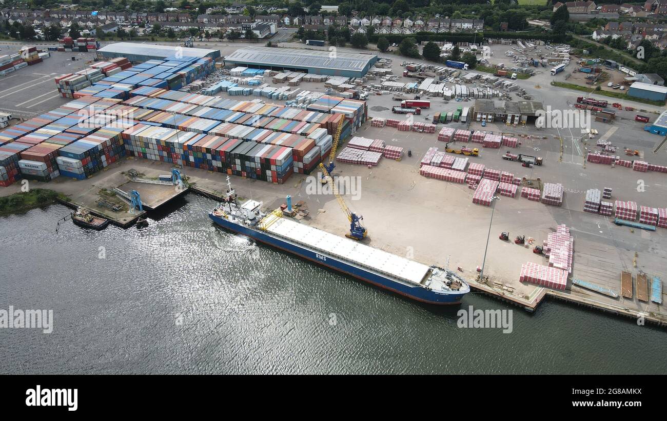 Port Of Ipswich Ships Loading And Unloading Aerial Image Stock Photo ...