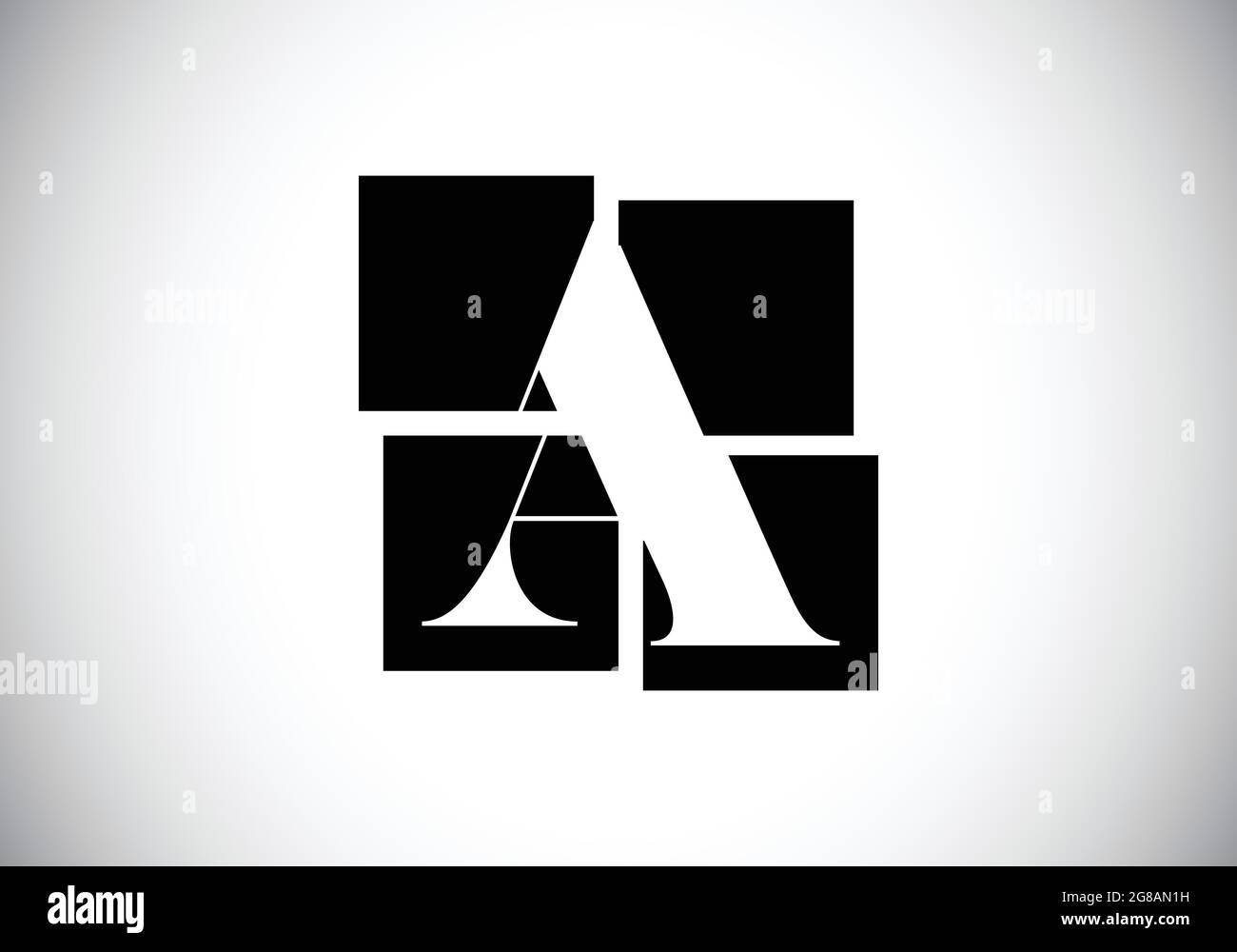 Initial A monogram letter alphabet made of four squares. Font emblem. Broken, puzzle alphabet sign. Modern vector logo design for business Stock Vector