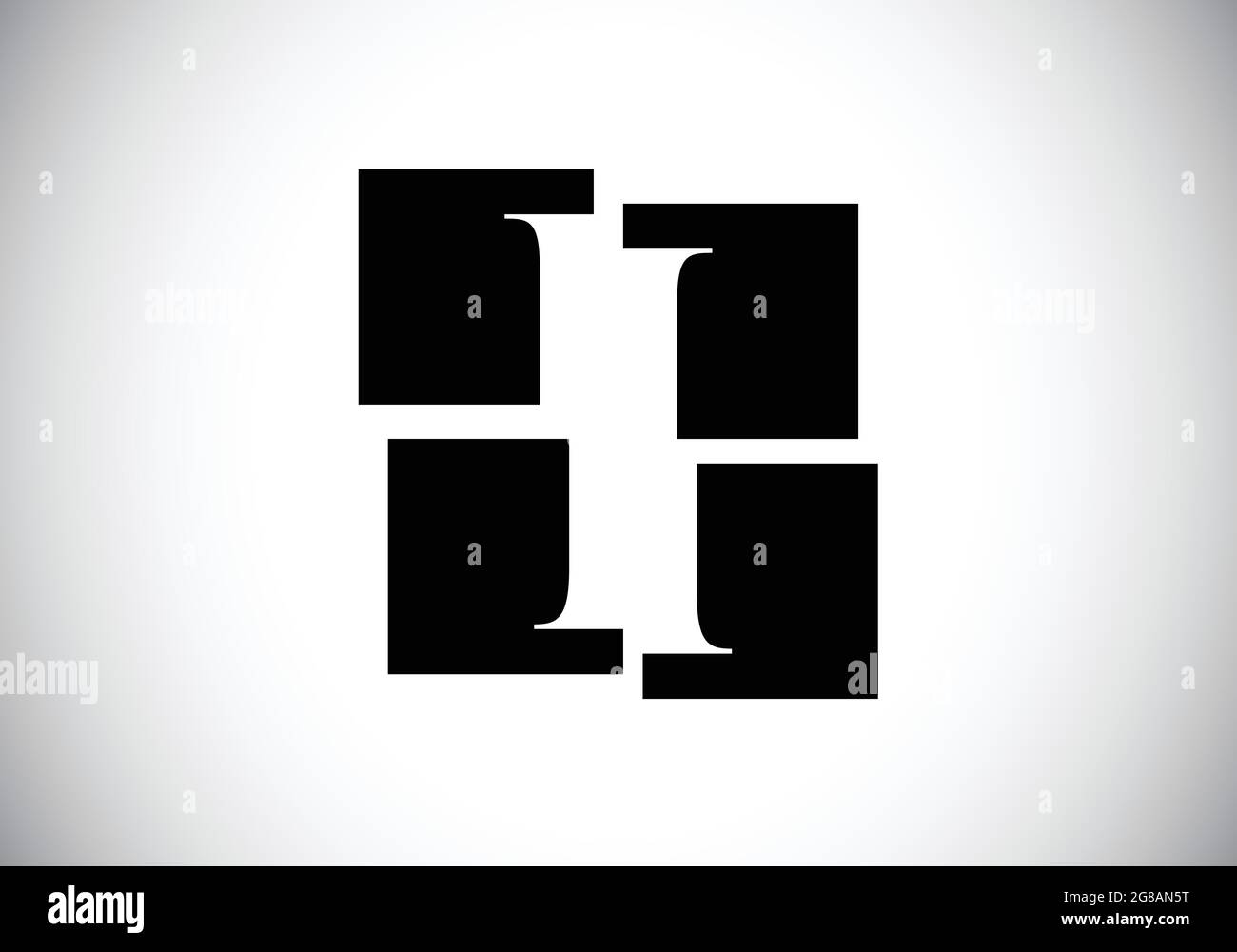 Initial I monogram letter alphabet made of four squares. Font emblem ...