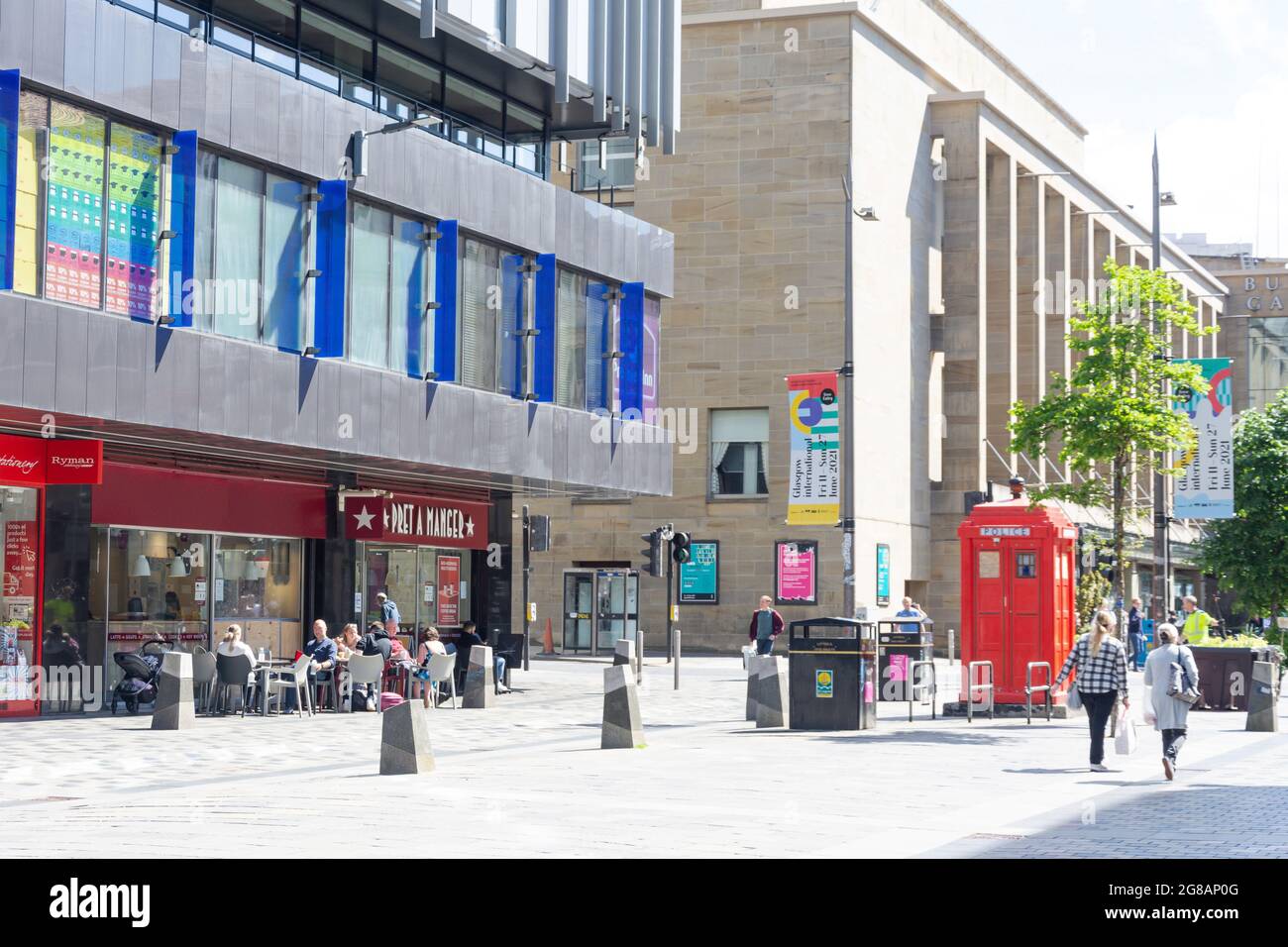 Pedestrianised Sauchiehall Street, Glasgow City, Scotland, United Kingdom Stock Photo
