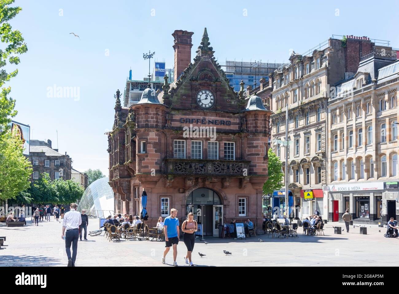 Caffe Nero in former Subway entrance building, St Enoch Square, Glasgow City, Scotland, United Kingdom Stock Photo