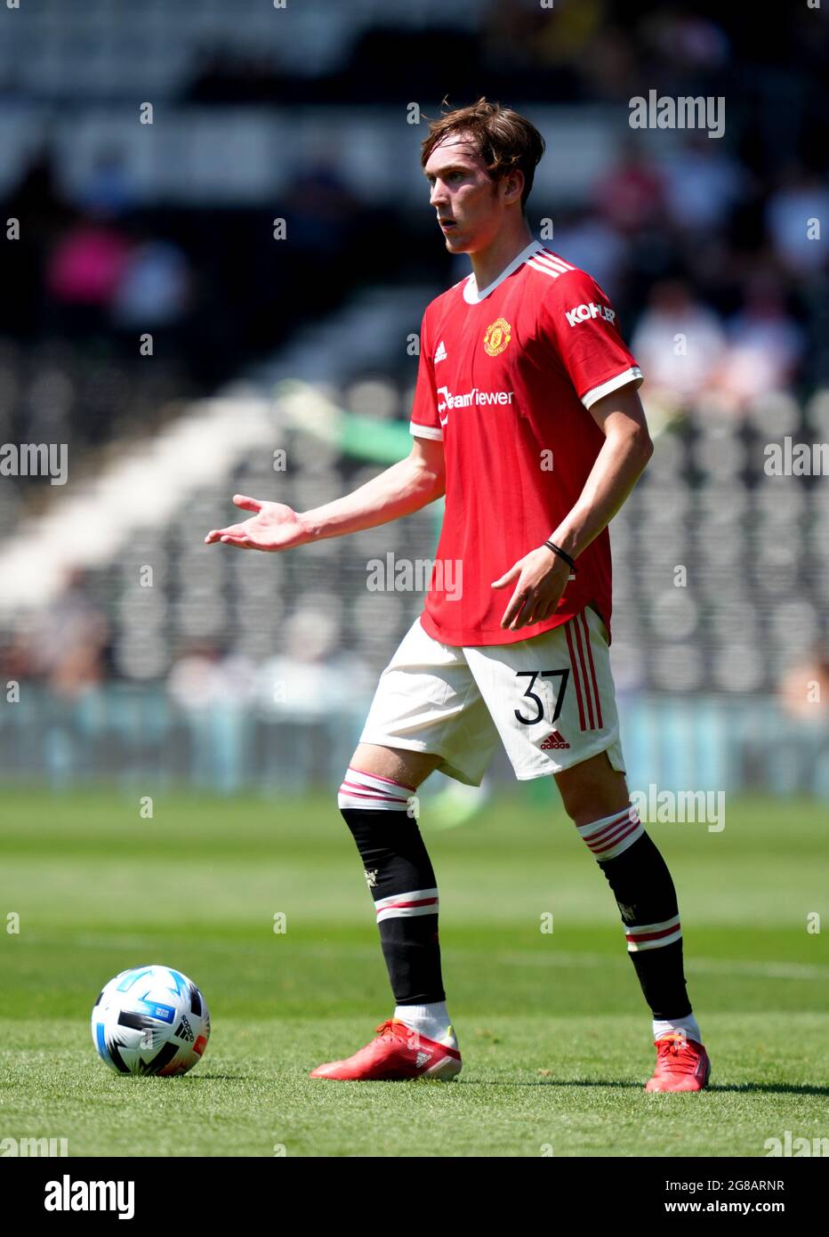 Manchester United S James Garner During The Pre Season Friendly Match At Pride Park Derby Picture Date Sunday July 18 2021 Stock Photo Alamy