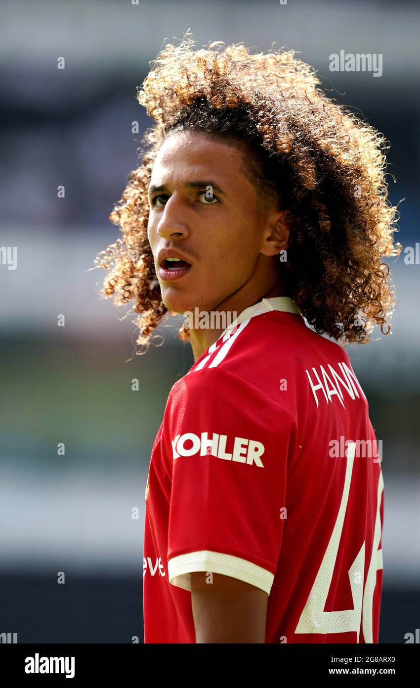 Manchester United's Hannibal Mejbri during the pre-season friendly match at Pride Park, Derby. Picture date: Sunday July 18, 2021. Stock Photo