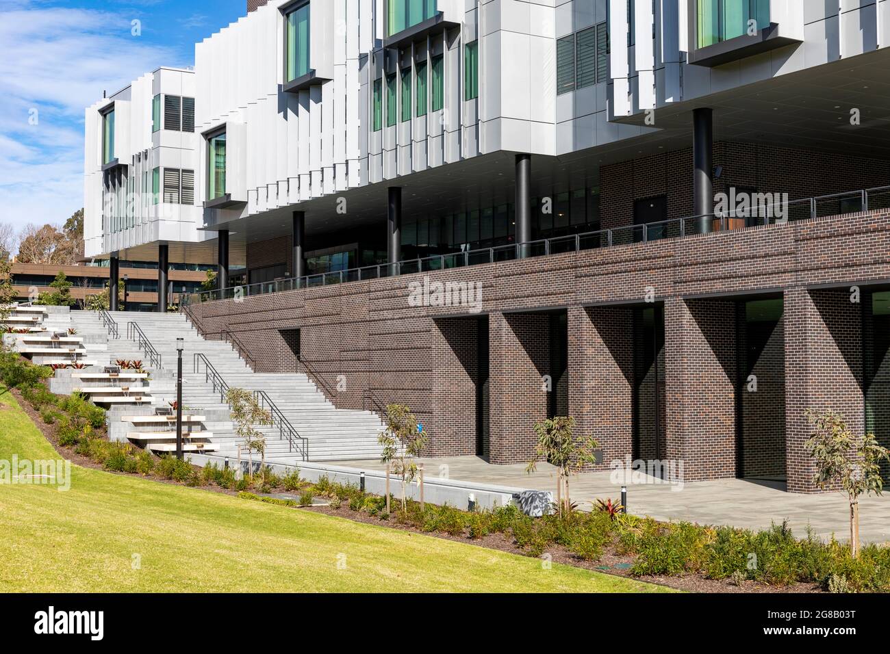 Macquarie University campus in Macquarie Park a suburb in Sydney,NSW,Australia pictured education campus building Stock Photo