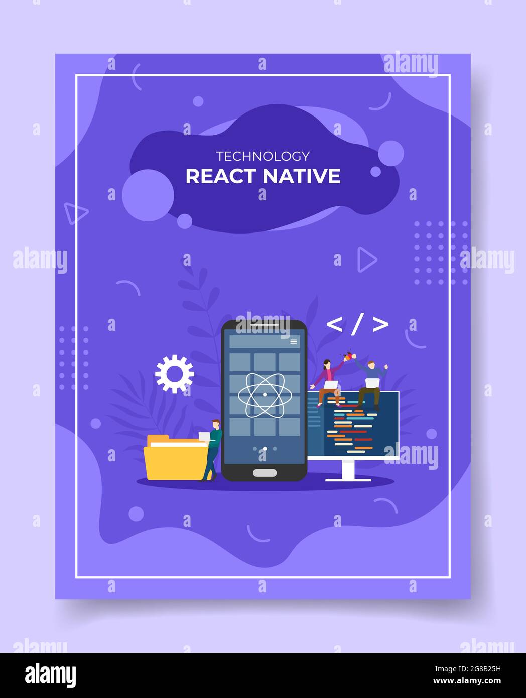 React Native Mobile App Development Concept For Template Of Banners