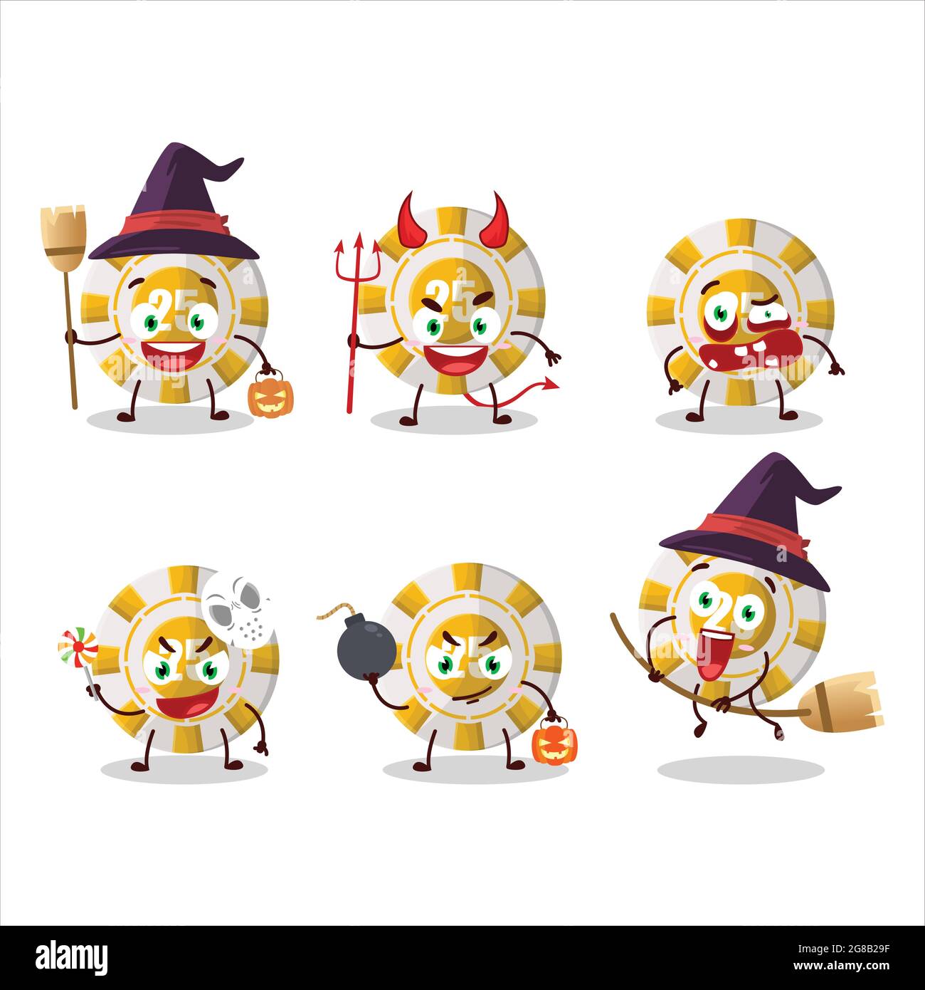 Halloween expression emoticons with cartoon character of 25 dollar ...