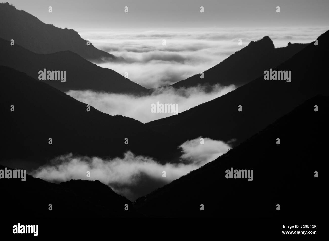 Santa Barbara Backcountry Fog and Weather Stock Photo