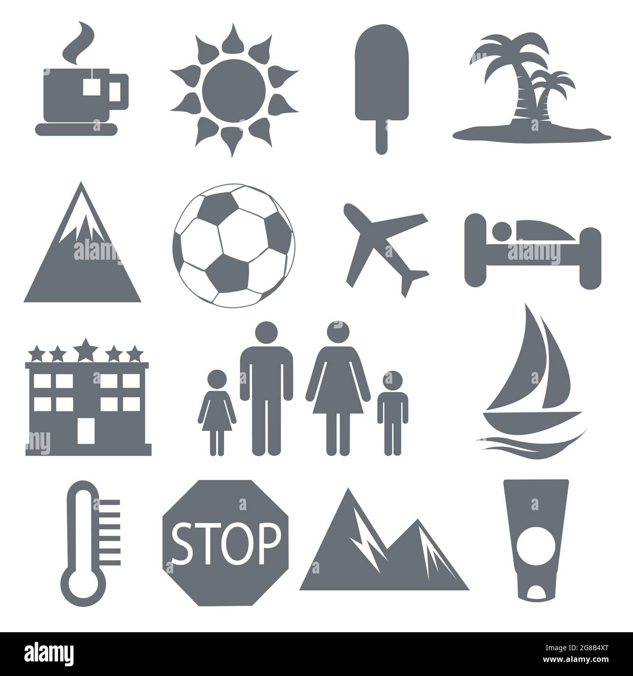 Summer and Vacation icons vector Stock Vector Image & Art - Alamy