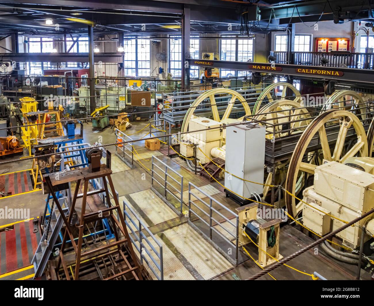 San Francisco, MAY 22, 2021 - Interior view of the Cable car museum Stock Photo