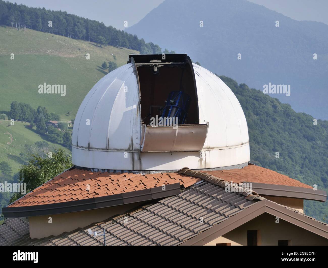 Orobic Prealps Observatory in Ganda small town near Bergamo Stock Photo