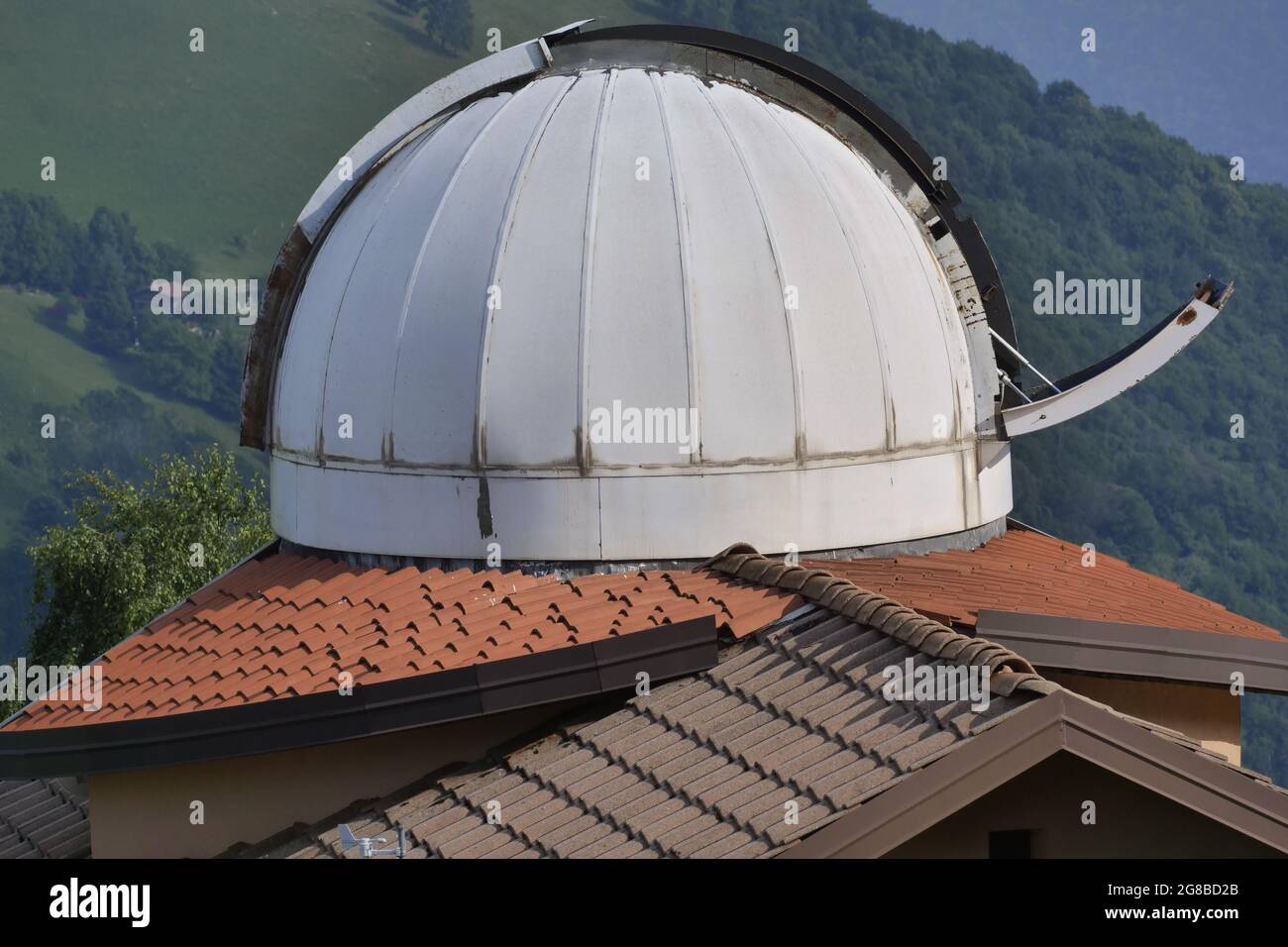 Orobic Prealps Observatory in Ganda small town near Bergamo Stock Photo