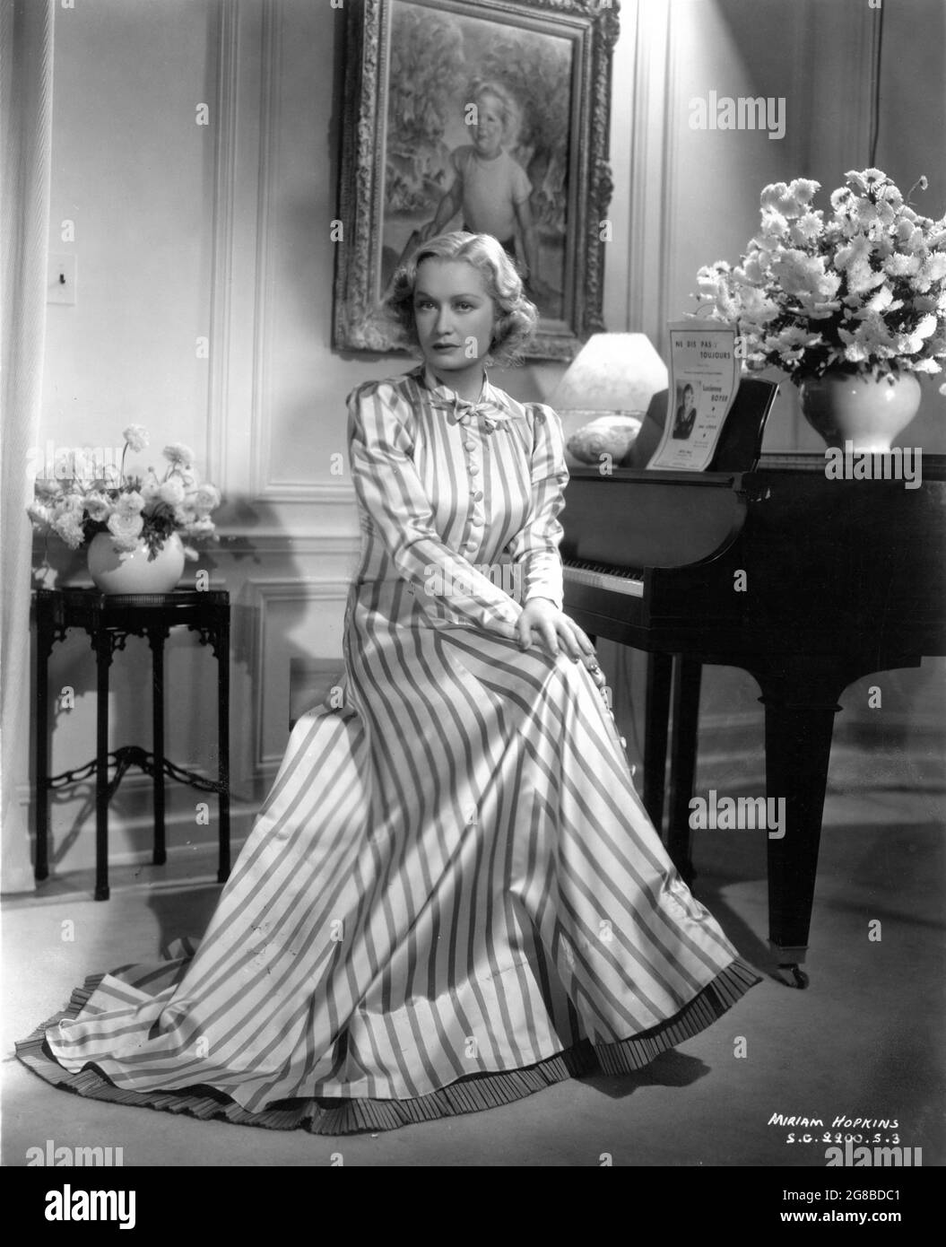 Miriam Hopkins 1937 Portrait Sitting At The Piano In The Drawing Room Of Her New Beverly Hills Home Wearing A Bergdorf Goodman House Coat Publicity For The Samuel Goldwyn Company United Artists Miriam Hopkins 1937 Portrait Sitting At The Piano In The Drawing Room Of Her New Beverly Hills Home Wearing A Bergdorf Goodman House Coat Publicity For The Samuel Goldwyn Company United Artists