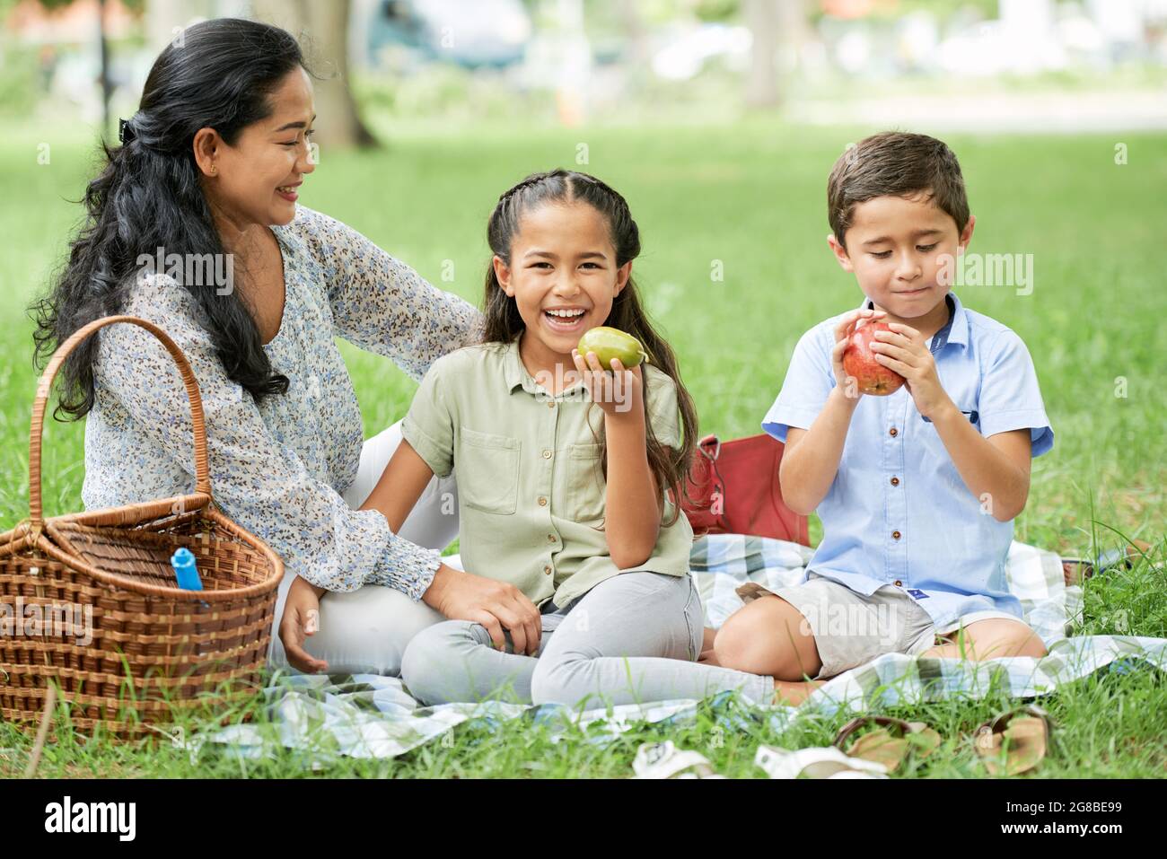 Asian family picnic fruit hi-res stock photography and images - Alamy