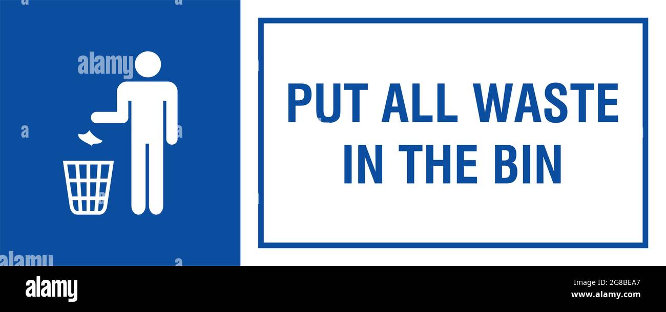 Put waste in the bin sign Stock Vector Image & Art Alamy