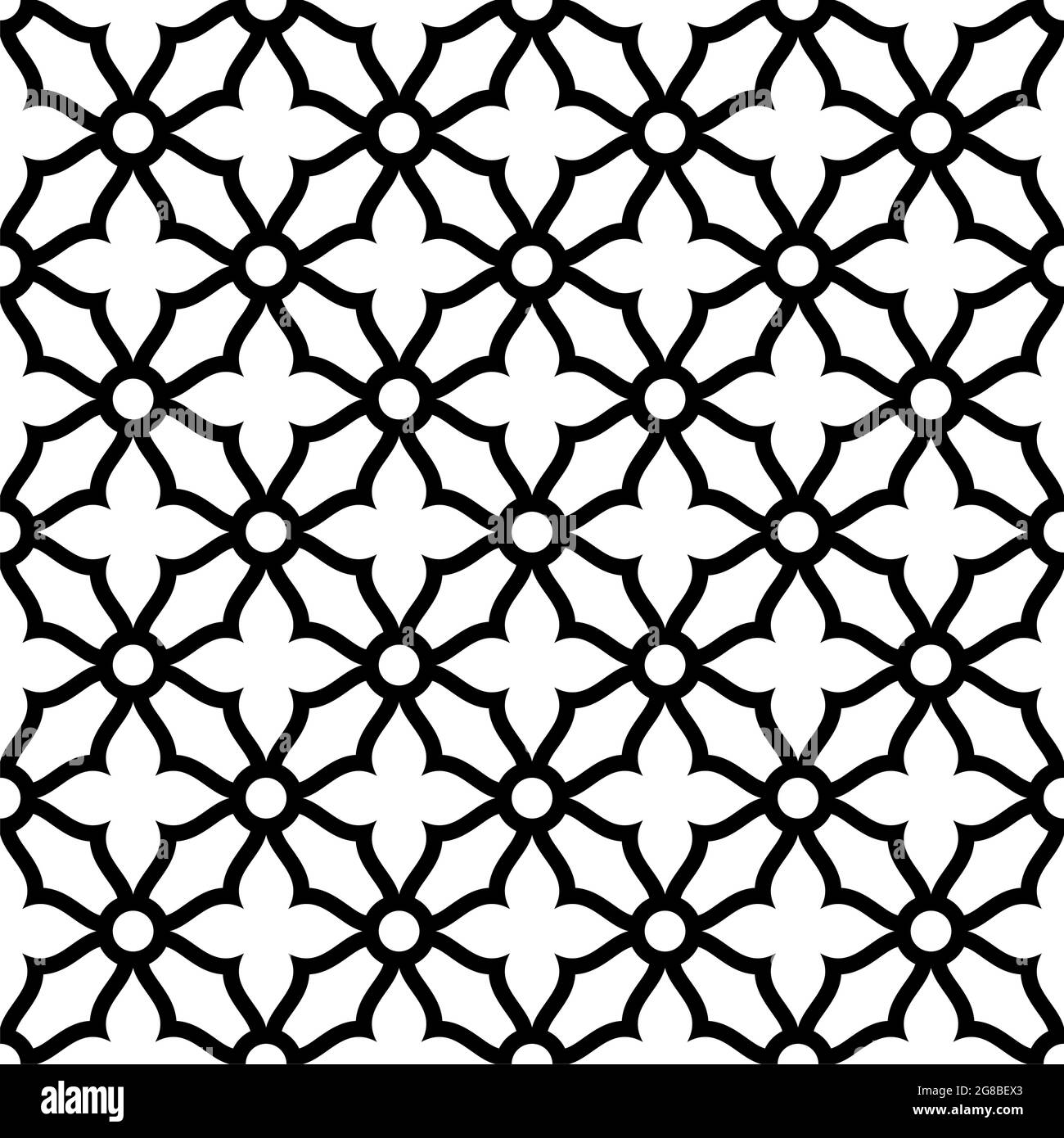 modern pattern mashrabiya vector design. black and white background  texture Stock Vector