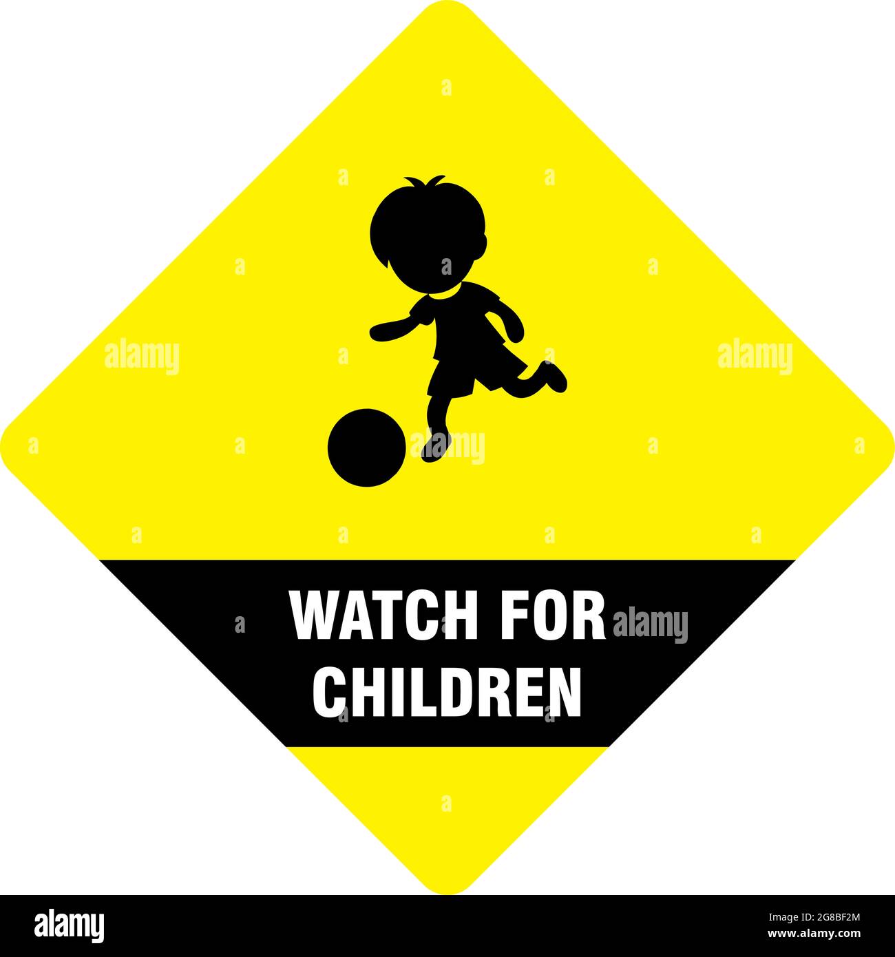 watch for children sign, vector artwork Stock Vector
