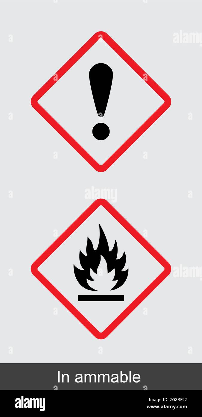 inflammable warning sign, vector artwork Stock Vector