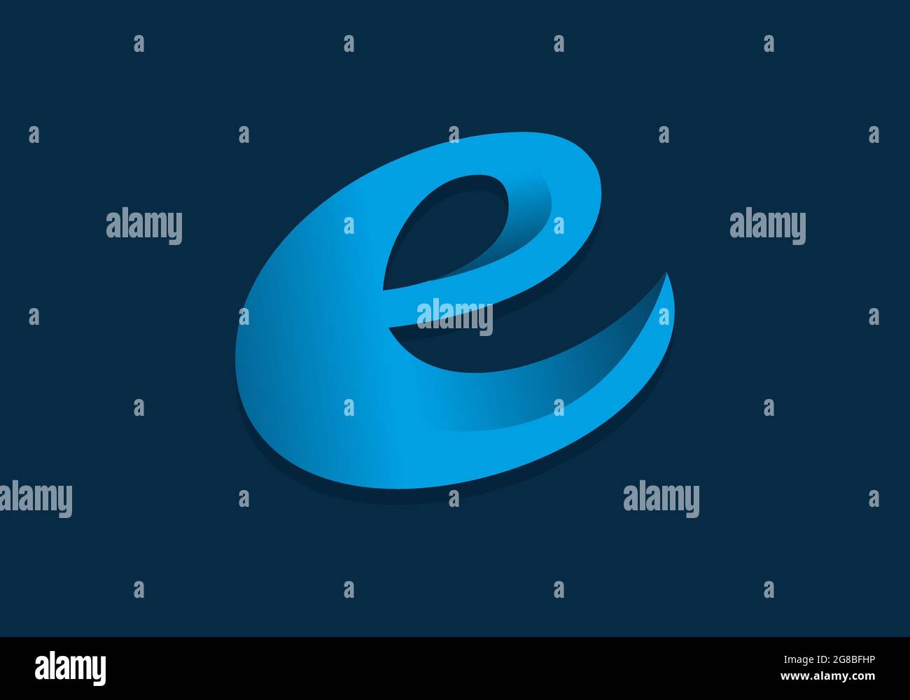 Blue lowercase e initial letter design Stock Vector