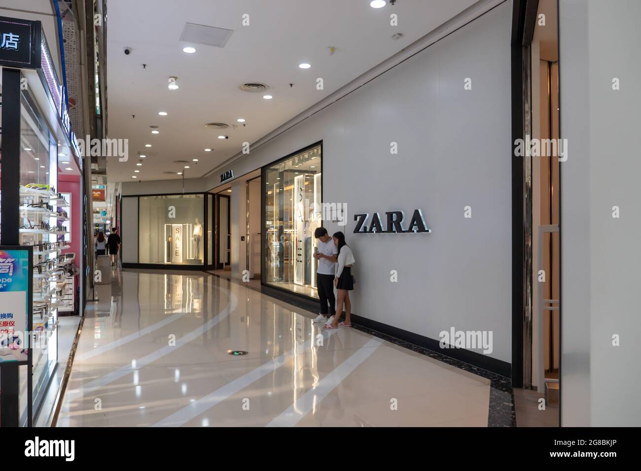 ZHENGZHOU, CHINA Jul 08, 2021 A ZARA Famous brand Chinese Store