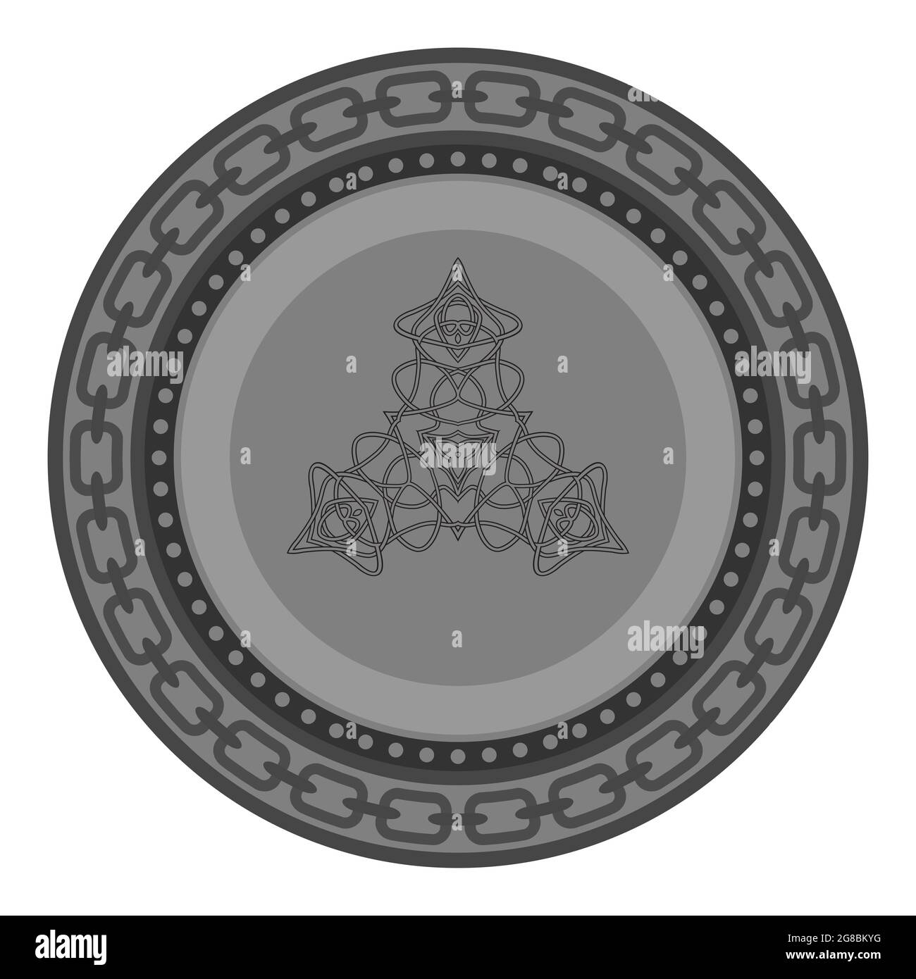 Celtic Pattern Isolated on White Background. Scandinavian Design. Decorative Vikings Logo Stock Vector