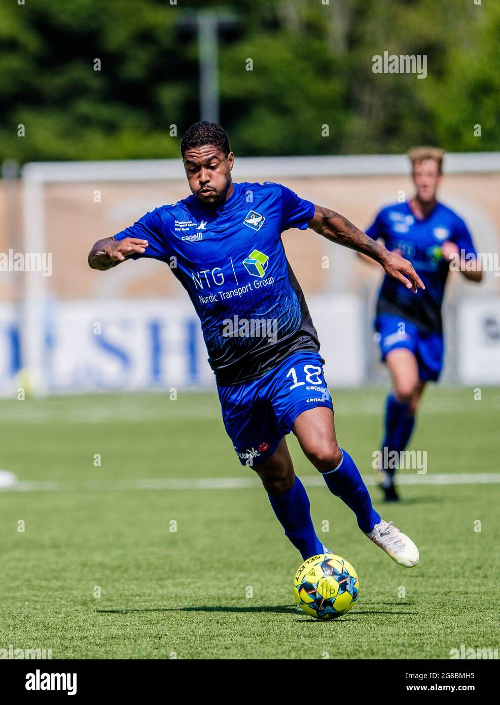 Koege, Denmark. 16th, July 2021. Bruninho (18) of HB Koege seen during a  test match between