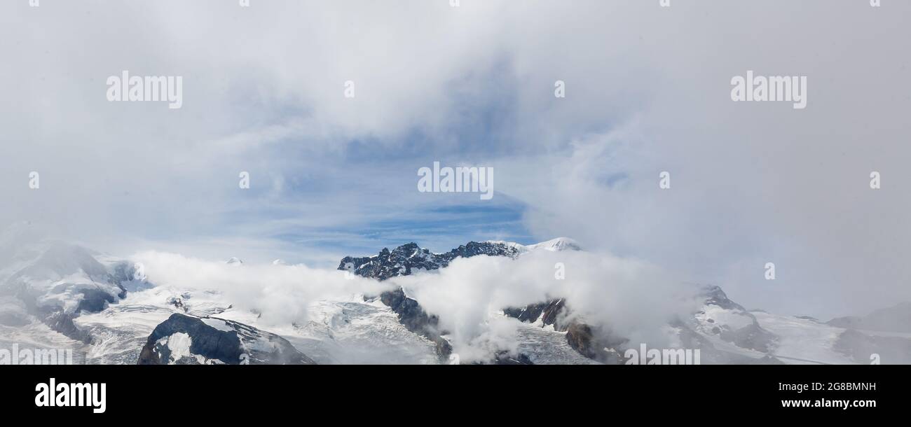 Aerial view of the Alps mountains in Switzerland. Glacier Stock Photo ...