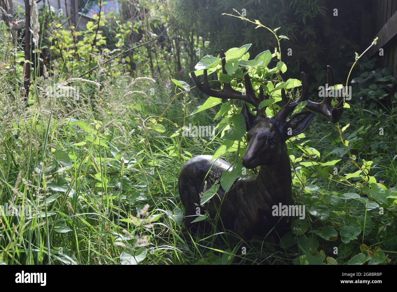Stag Figurine with Crown of Leaves #2 Stock Photo
