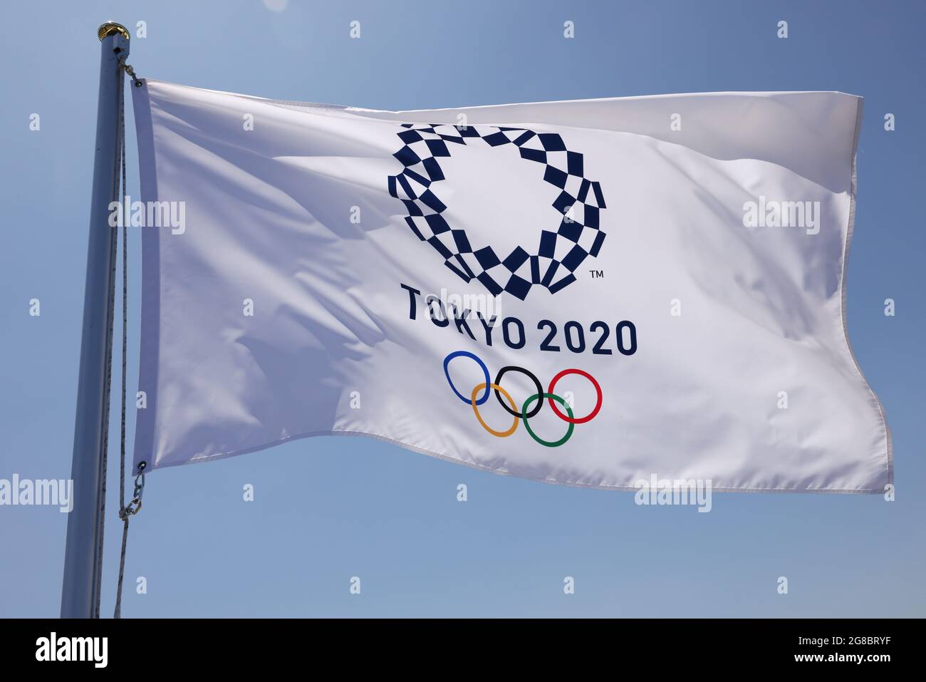 Tokyo Japan 19th July 21 A Tokyo Olympic Flag Waves At The Olympic Centre Tokyo Was To Host The Summer Olympic Games From 24 July To 9 August However Tokyo Japan 19th July 21 A Tokyo Olympic Flag Waves At The Olympic Centre Tokyo Was To Host The Summer Olympic Games From 24 July To 9 August However