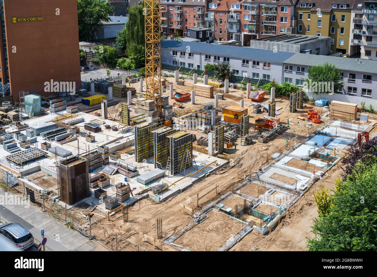 Großbaustelle in der Innenstadt von Kiel, gegenüber dem Einkaufszentrum Sophienhof Stock Photo