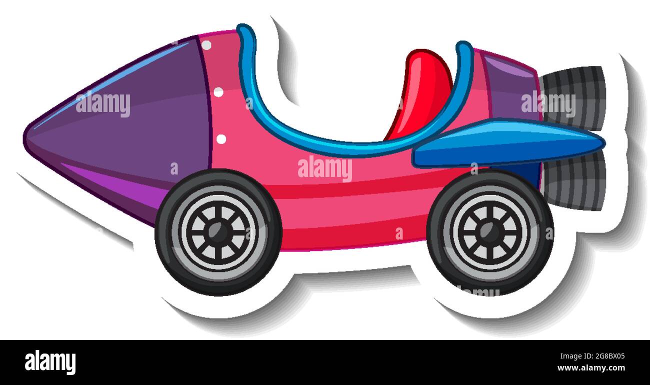 Sticker template with Rocket rides at fun fair isolated illustration ...